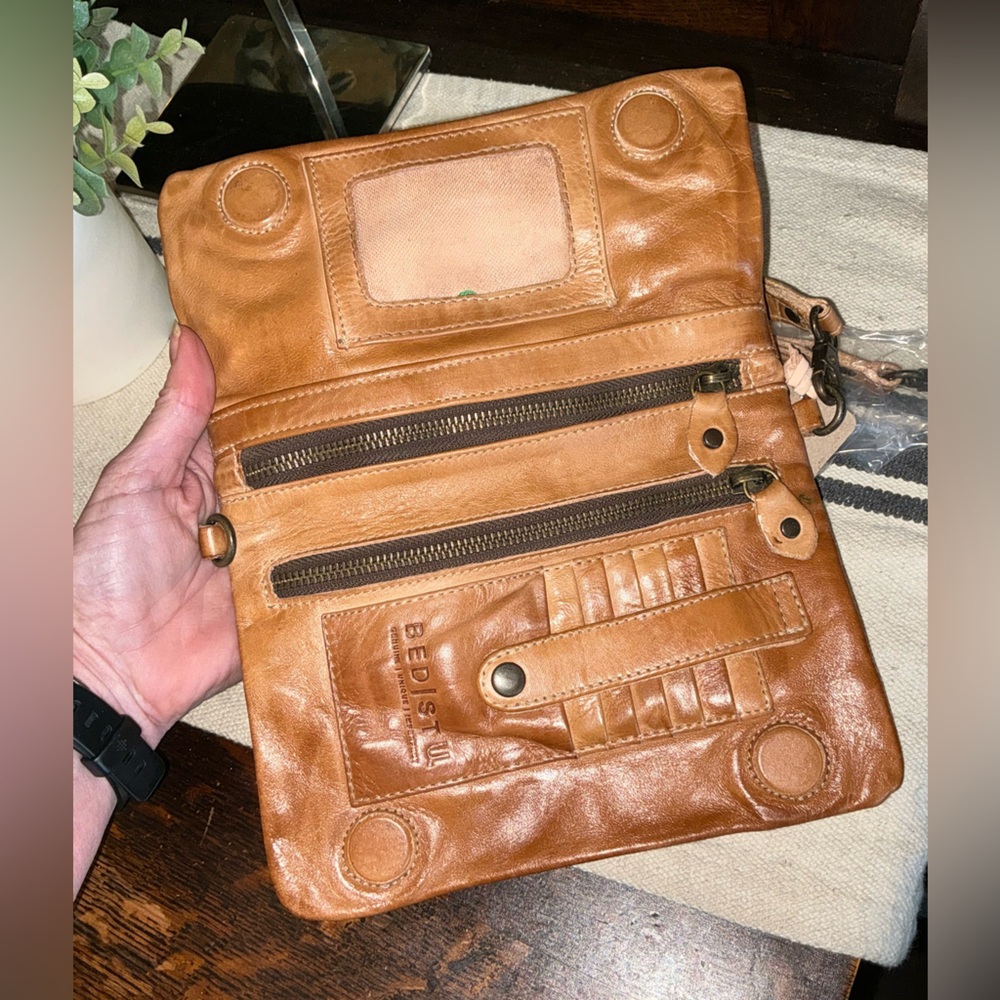 NWT Bed Stu Leather Cadence Wallet Wristlet Crossbody Bag Tan Rustic MSRP $175 - Picture 12 of 16